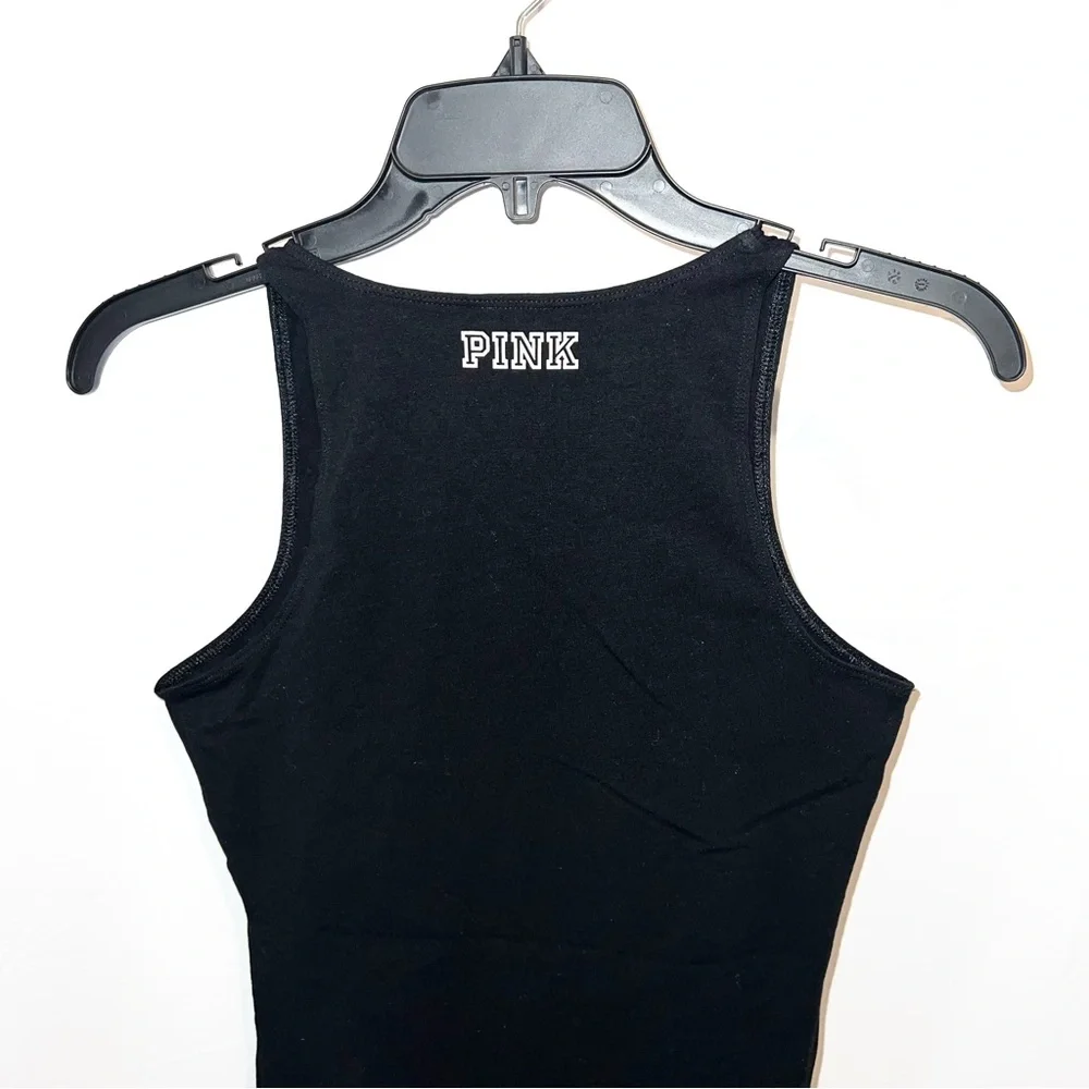 Victoria's Secret PINK Black & White Slay High Neck Sleeveless Bodysuit (XS) - Picture 8 of 8